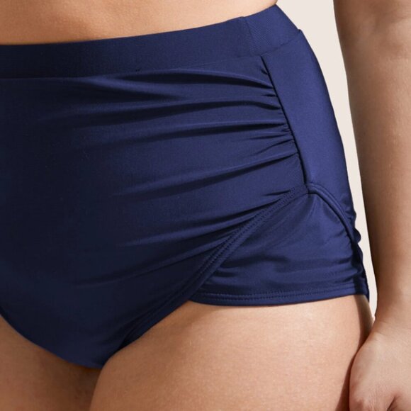 BloomChic Plain Patchwork Ruched Swim Bottom - Picture 4 of 5
